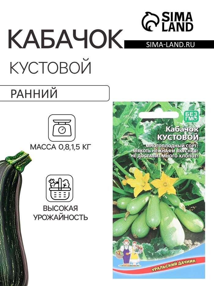 Семена Кабачок «Кустовой», 10 шт., «Уральский Дачник» - Фото 1