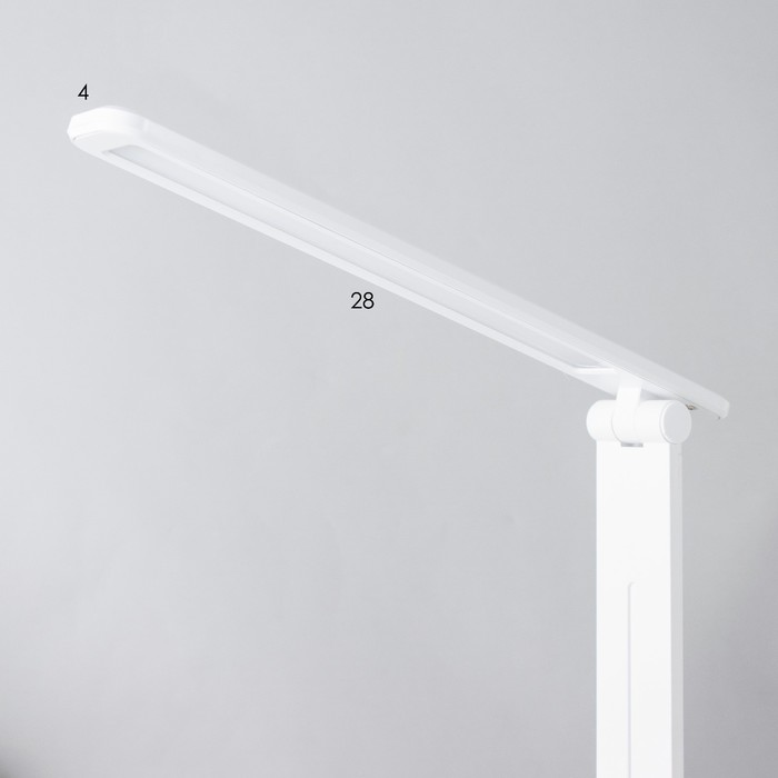 Настольная лампа 8Вт 450лм 3000-6000К к-1,2м подставка для телефона белый - фото 1910555161