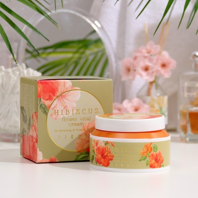 Крем для лица Jigott с экстрактом гибискуса Hibiscus Flower Vital Cream, 100 мл