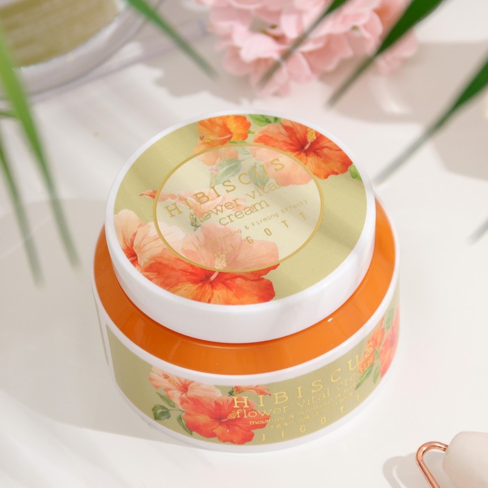 Крем для лица Jigott с экстрактом гибискуса Hibiscus Flower Vital Cream, 100 мл 33023