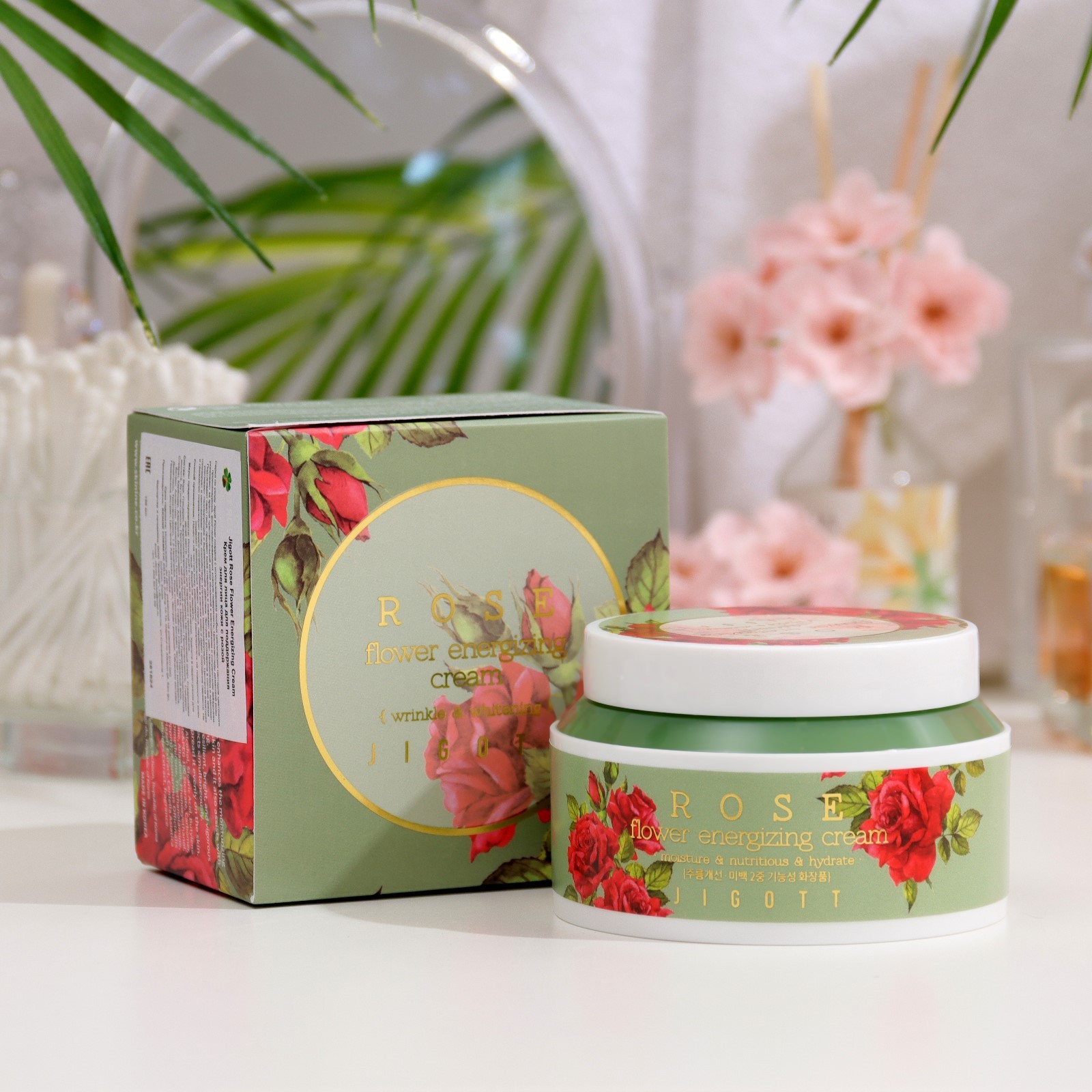 Крем для лица Jigott с экстрактом розы Rose Flower Energizing Cream ...