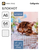 Блокнот А6, 64 листа в клетку «Соня», твёрдая обложка, глянцевая ламинация, блок офсет - Фото 1