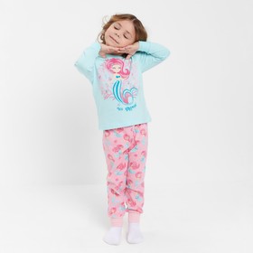 Пижама для девочки, цвет розовый/мятный, рост 104-110 см