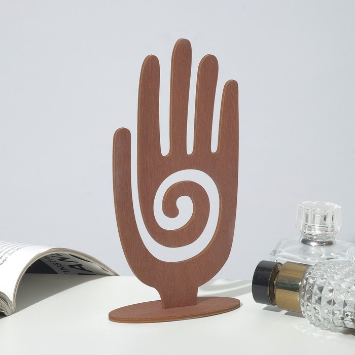 Подставка для украшений «Рука» 8,5×3×17 см, толщина 3 мм, цвет коричневый - фото 1882598431