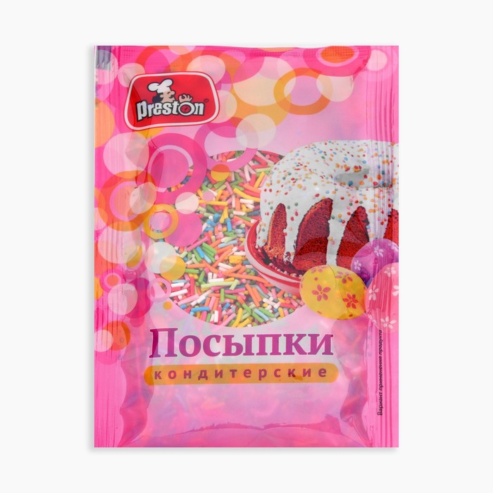 Посыпки кондитерские декоративные Preston "Радуга-вермишель", 50 г - Фото 1