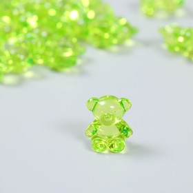 Декор для творчества пластик "Медвежонок" зелёный набор 25 шт 1,8х1,5х1 см