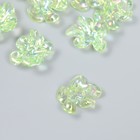 Бусина пластик для творчества "Цветок. Колотый лёд" прозрачно-зелёная 0,6х2,1х2,5 см (комплект 12 шт) - фото 22000270