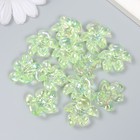 Бусина пластик для творчества "Цветок. Колотый лёд" прозрачно-зелёная 0,6х2,1х2,5 см (комплект 12 шт) - фото 22000271