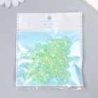 Бусина пластик для творчества "Цветок. Колотый лёд" прозрачно-зелёная 0,6х2,1х2,5 см (комплект 12 шт) - фото 22000272