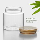 Банка стеклянная для сыпучих продуктов с бамбуковой крышкой BellaTenero «Эко», 550 мл, 10×10,5 см - Фото 2
