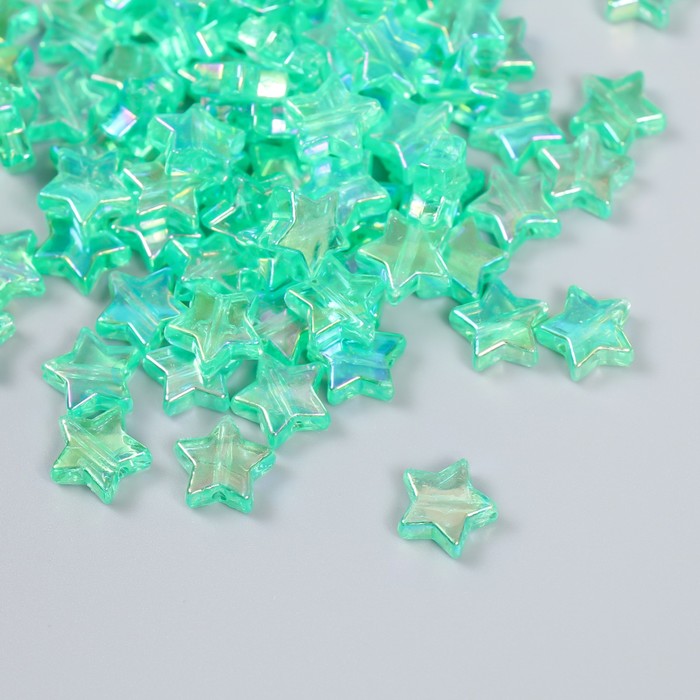 Набор бусин для творчества пластик "Звезда. Зелёный перламутр" набор 20 гр 1,1х1,1х0,4 см
