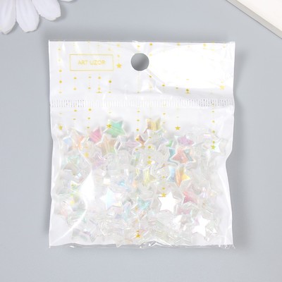 Набор бусин для творчества пластик "Звезда. Белый перламутр" набор 20 гр 1,1х1,1х0,4 см