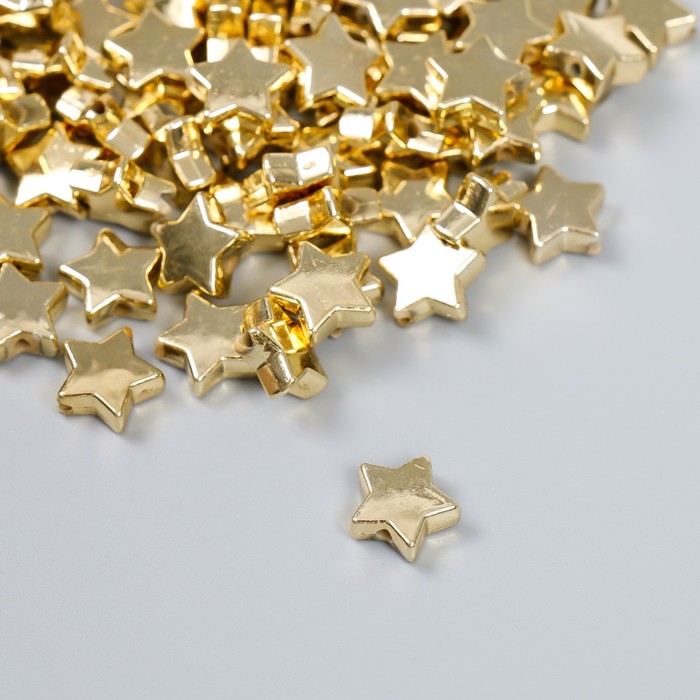 Набор бусин для творчества пластик Звезда. Золото набор 20 гр 1,1х1,1х0,4 см