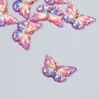 Декор для творчества пластик "Бабочка с золотыми точками" фиолет 1,5х2,3 см - фото 319250311