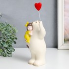 Сувенир полистоун "Медведь с малышкой на руках, с шариком-сердцем в лапе" 11х6,5х27 см - Фото 4