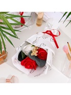 Премиальный букет из красно-белых мыльных роз, 3 шт. - Фото 5