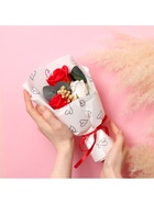 Премиальный букет из красно-белых мыльных роз, 3 шт. - Фото 8