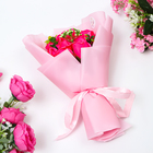 Эксклюзивный букет из мыльных роз, цвет фуксия, 11 шт - Фото 6
