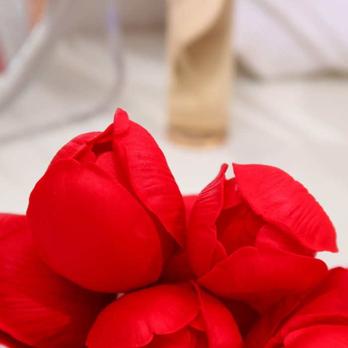 Тюльпаны мыльные красные, набор 50 шт - фото 1906173616