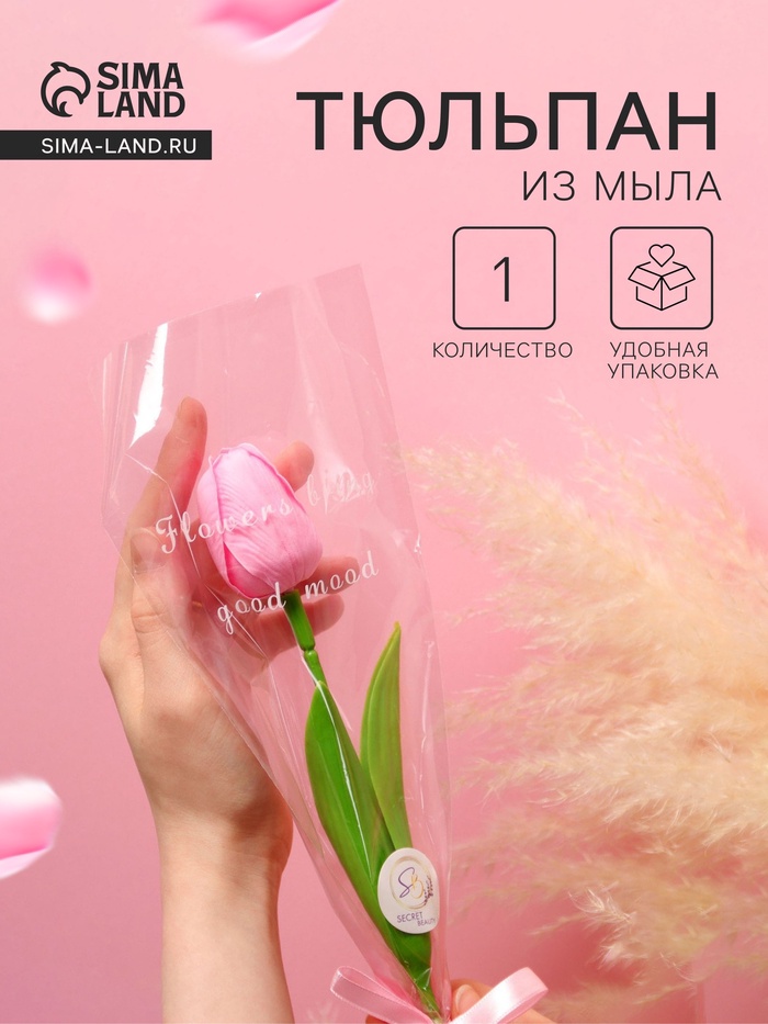 Мыльный тюльпан, розовый - Фото 1