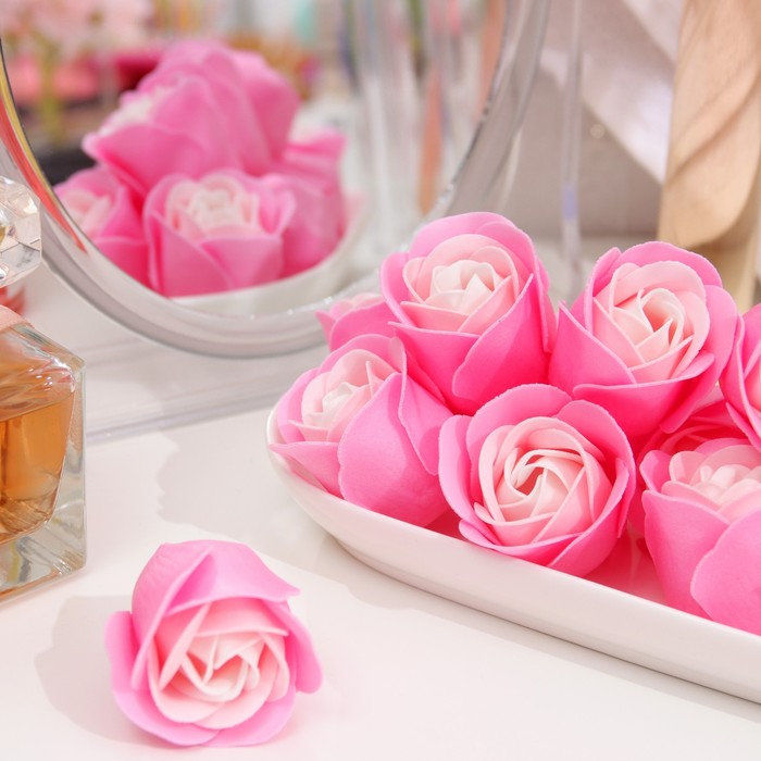 Мыльная роза, бело-розовая - фото 1907621017