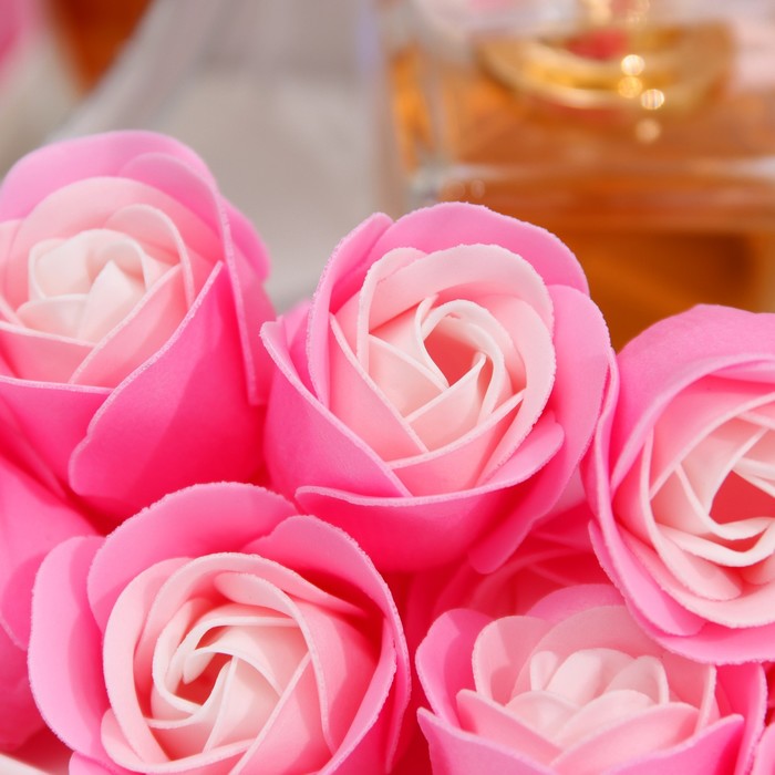 Мыльная роза, бело-розовая - фото 1907621018
