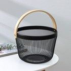 Корзинка для хранения LaDо́m, круглая, 26×26×18 см, чёрная - Фото 1