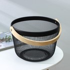 Корзинка для хранения LaDо́m, круглая, 26×26×18 см, чёрная - Фото 2