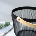 Корзинка для хранения LaDо́m, круглая, 26×26×18 см, чёрная - Фото 3