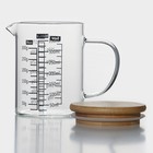 Кувшин для воды BellaTenero «Эко», 350 мл, 12.5×7.5×11.5 см, с мерной шкалой, с бамбуковой крышкой, стекло, МИКС - Фото 2