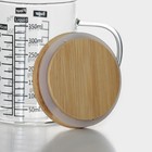 Кувшин стеклянный мерный с бамбуковой крышкой BellaTenero «Эко», 350 мл, 12,5×7,5×11,5 см, мерная шкала цвет МИКС - Фото 3