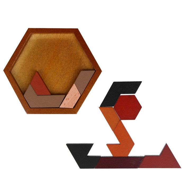 Головоломка «Танграм в форме многоугольника» 12 × 12 × 1 см - фото 1906174196