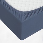 Трикотажная простыня на резинке 160х200х20см, цвет графит, кулирка, 115г/м 100% хлопок - фото 45712633