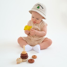 Комбинезон детский без рукавов MINAKU цвет светло-бежевый, рост 68-74 см