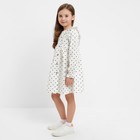 Платье для девочки с длинными рукавами MINAKU, белое, рост 104 см - фото 119327609