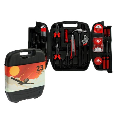 Набор инструментов в кейсе ЛОМ «23 ФЕВРАЛЯ», в подарочной упаковке, 27 предметов