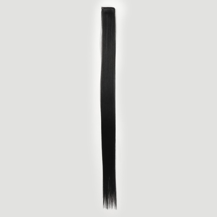 Локон накладной, прямой волос, на заколке, 50 см, 5 гр, цвет цёрный 33032