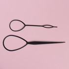 Набор крючков для создания причёски, 2 шт, цвет чёрный - фото 10230216