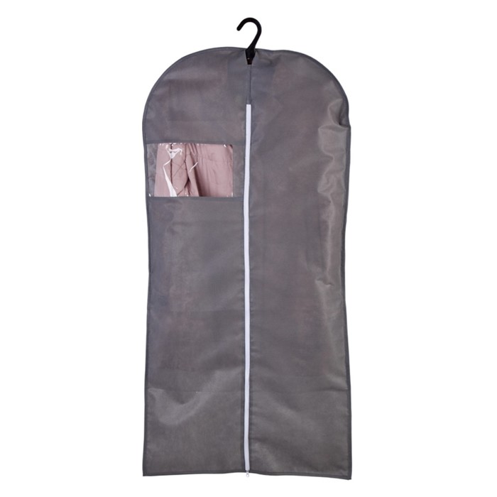 Чехол для одежды на молнии Polini Home, 60х100 см, цвет серый - Фото 1