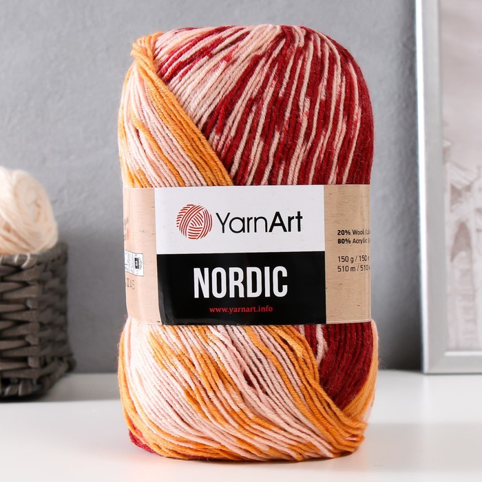Пряжа "Nordic" 20% шерсть, 80% акрил 510м/150гр (667) - Фото 1