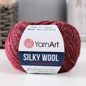 Пряжа "Silky Wool" 35% силк район, 65% мерино. вул 190м/25г (344 брусника) 9464942