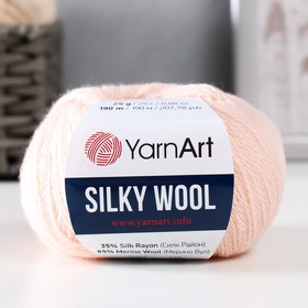 Пряжа "Silky Wool" 35% силк район, 65% мерино. вул 190м/25г (341 персик) 9464943