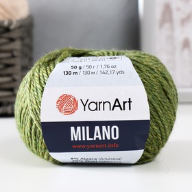 Пряжа "Milano"  8%альпака, 20%шерсть, 8%вискоза, 64%акрил 130м/50гр (865 фисташка)