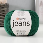 Пряжа "Jeans" 55% хлопок, 45% акрил 160м/50гр (92 т.зеленый) - фото 9069753