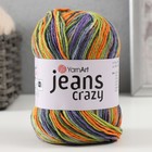 Пряжа для вязания спицами, крючком YarnArt, Jeans crazy, 55% хлопок, 45% акрил, 160 м/50 г, (8213 серый, зелёный) 9464966 - фото 1678866