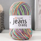 Пряжа "Jeans crazy" 55% хлопок, 45% акрил 160м/50гр (8215 радуга) - Фото 5