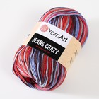 Пряжа для вязания спицами, крючком YarnArt, Jeans crazy, 55% хлопок, 45% акрил, 160 м/50 г, (8214 бирюза, терракот) 9464968 - фото 1590358