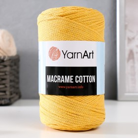 Пряжа "Macrame Cotton" 20% полиэстер, 80% хлопок 225м/250гр (764 ярк.желтый)