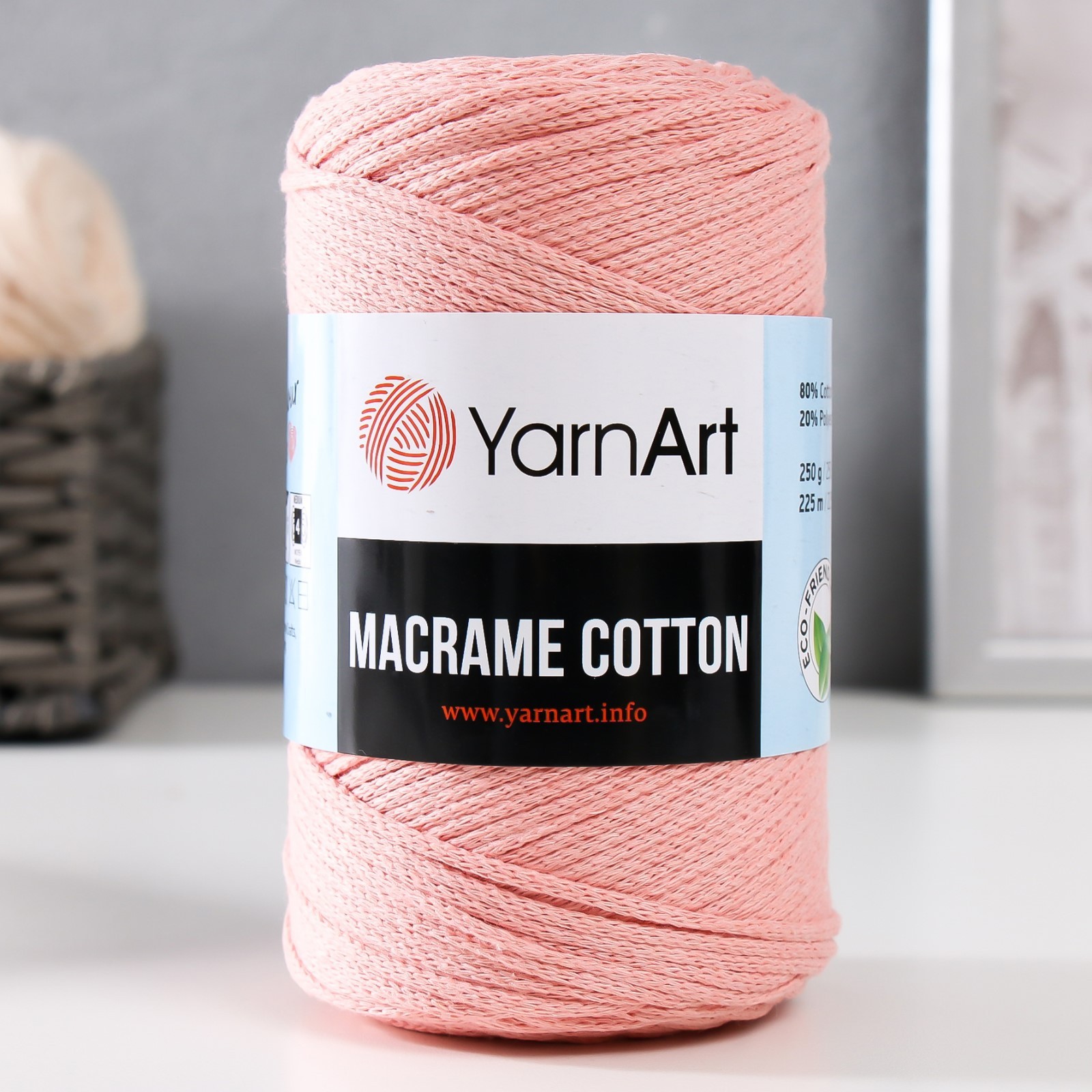 Пряжа "Macrame Cotton" 20% полиэстер, 80% хлопок 225м/250гр (767 ...