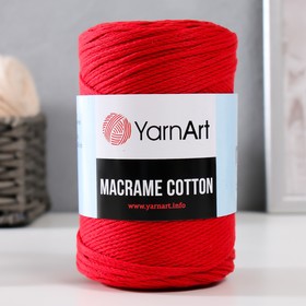 Пряжа "Macrame Cotton" 20% полиэстер, 80% хлопок 225м/250гр (773 красный)